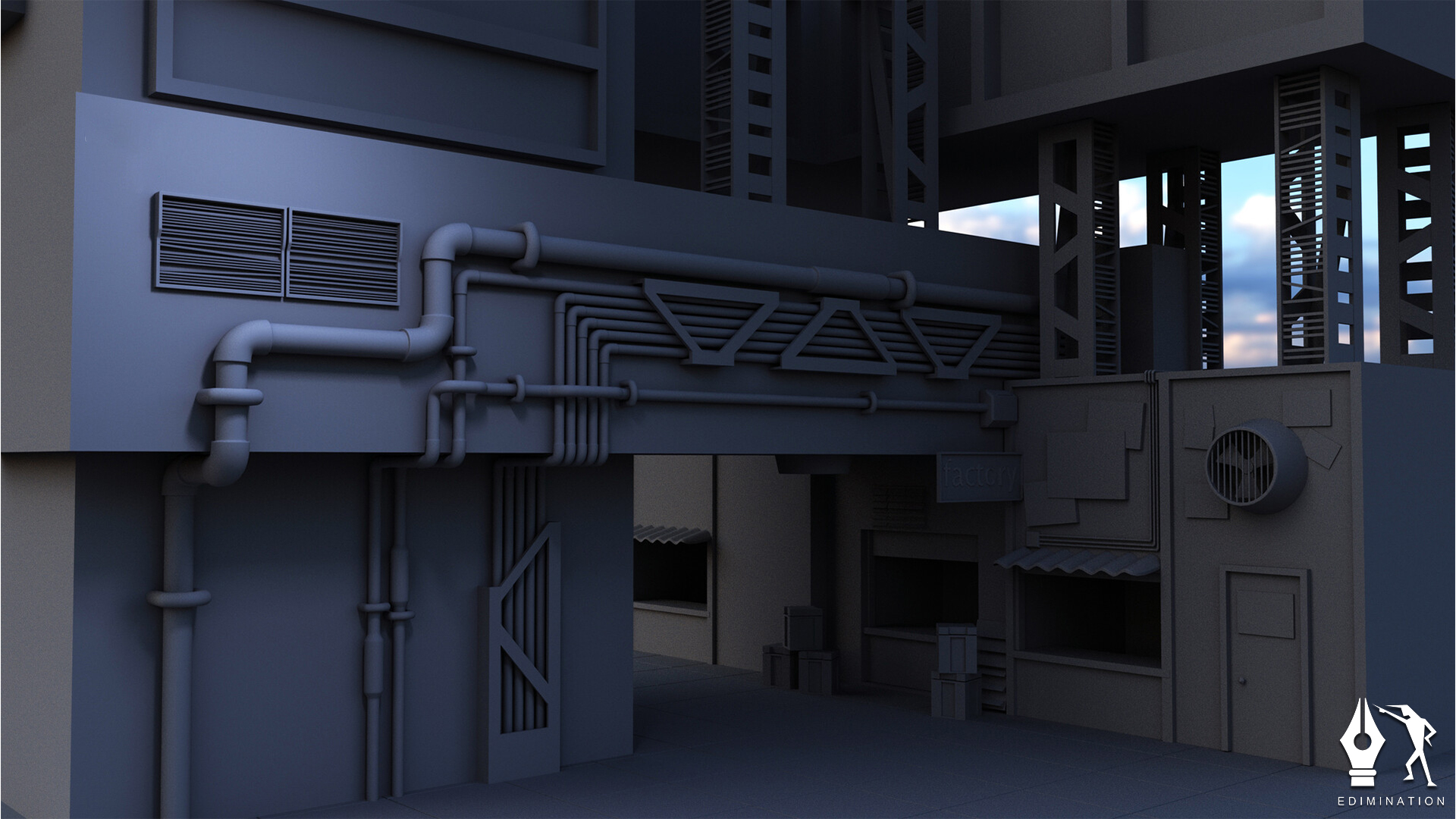 sci-fi Factory Environment 